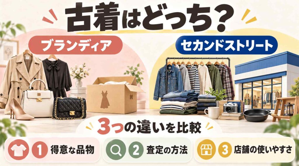 古着はどっち？ ブランディアとセカンドストリートの3つの違いを比較