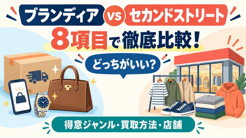 ブランディアとセカンドストリートを8項目で比較！どっちがいいか違いを解説