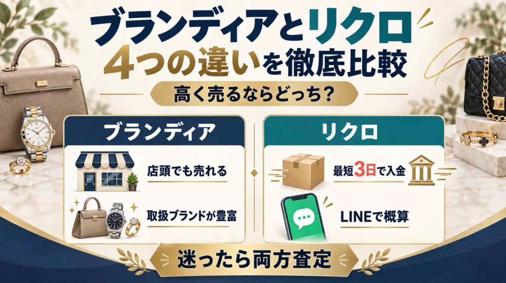 【徹底比較】ブランディアとリクロの違い4つ！ 高く売るならどっち？