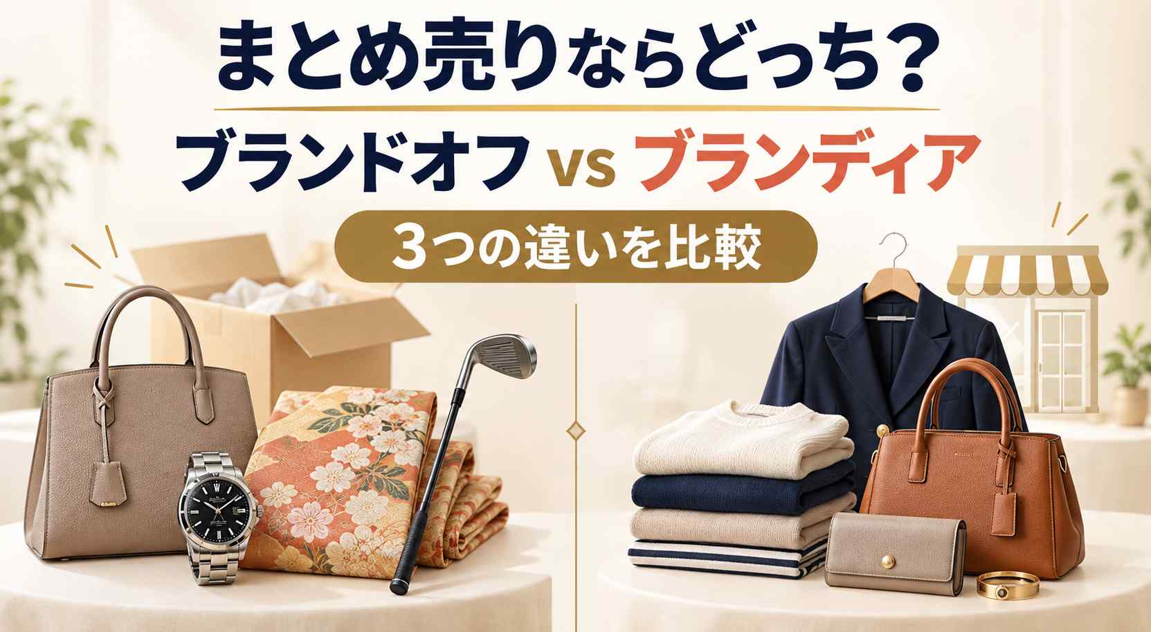 まとめ売りならどっち？ ブランドオフとブランディア3つの違いを比較
