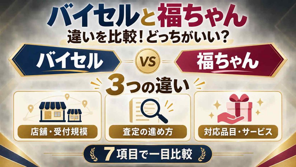 バイセルと福ちゃんの違いを比較！どっちがいいか先に結論
