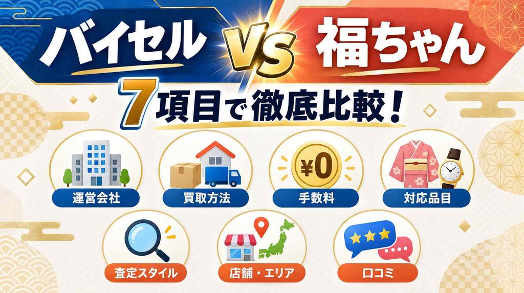 バイセルと福ちゃんを7項目で比較！違いとどっちがいいか解説