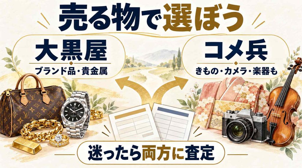 まとめ：売る物で大黒屋かコメ兵を選び、迷ったら両方に査定を頼もう