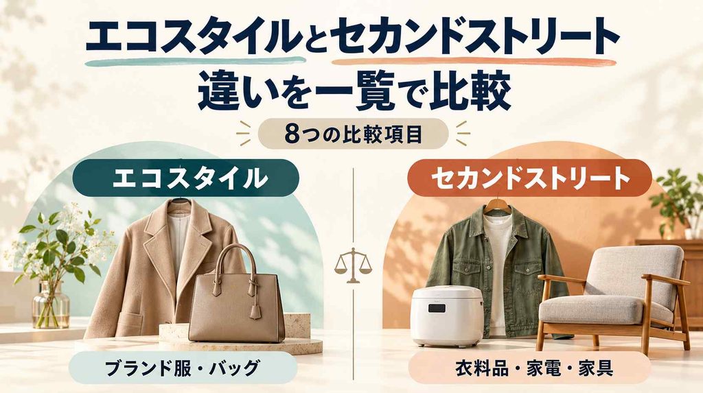 エコスタイルとセカンドストリート、違いを一覧表で比べてみた