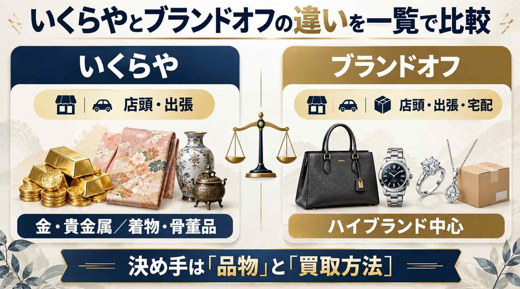 いくらやとブランドオフの違いを一覧で比較