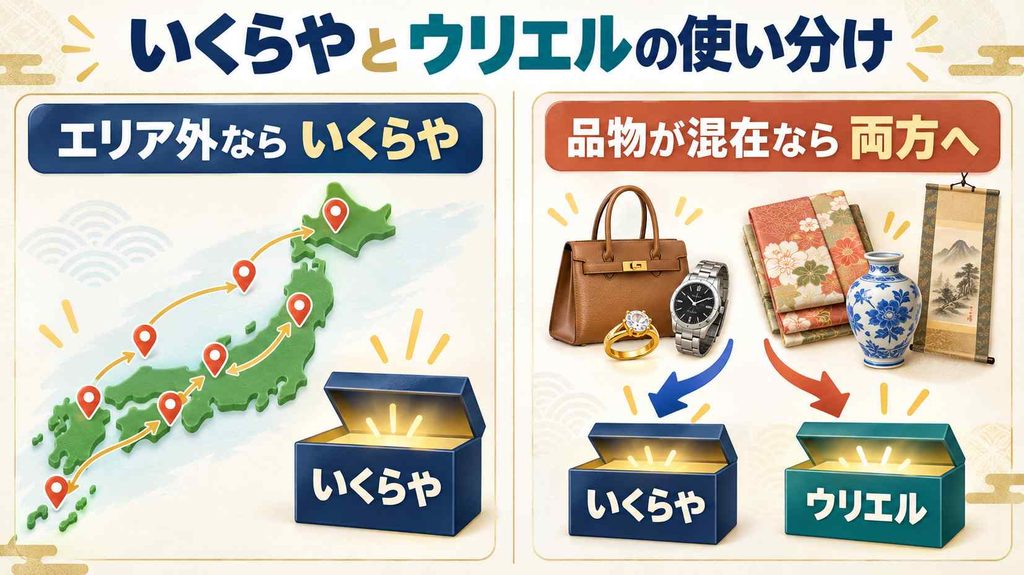 エリア外や品物が多いときのいくらやとウリエルの使い分け