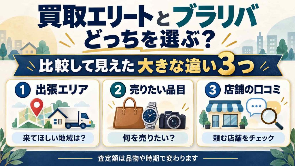 買取エリートとブラリバはどっち? 比較して見えた大きな違い3つ
