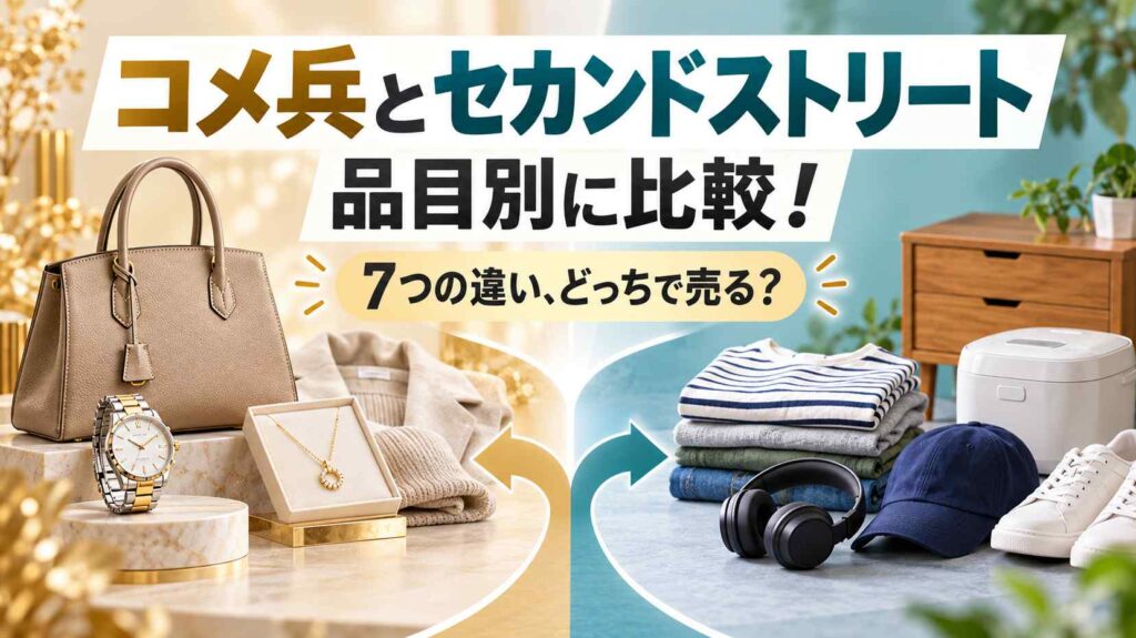 品目別比較！コメ兵とセカンドストリート7つの違い、どっちで売る？