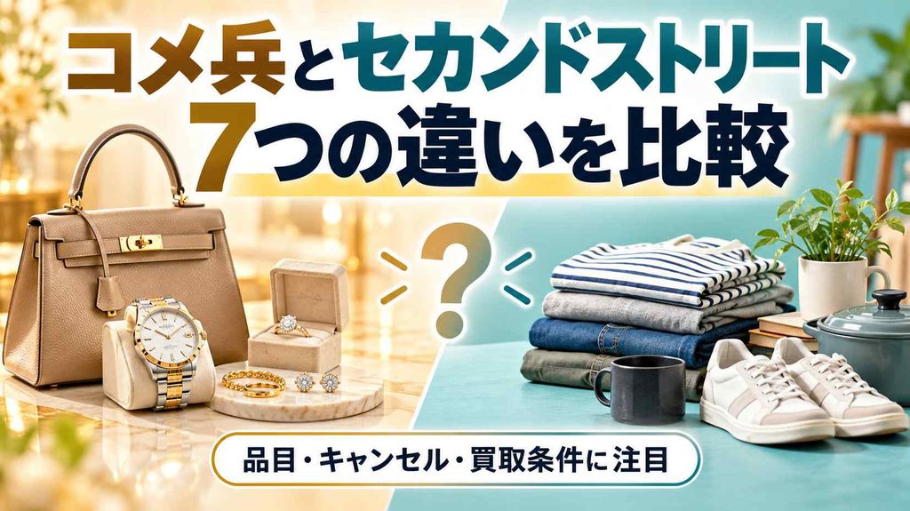 7つの違いを比較：コメ兵とセカンドストリートはどっちが合う？