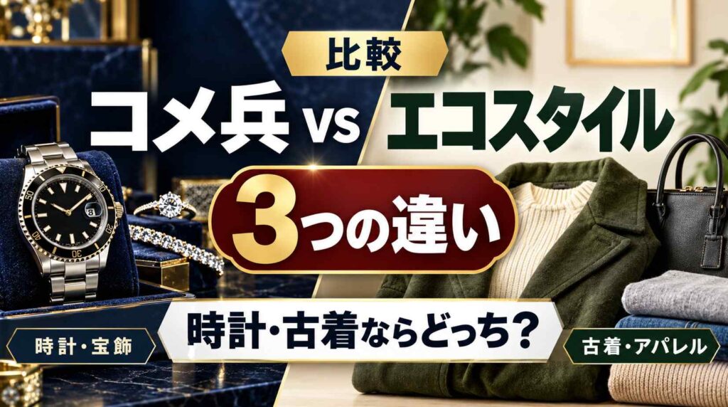 【比較】コメ兵とエコスタイルの3つの違い！ 時計・古着ならどっち？