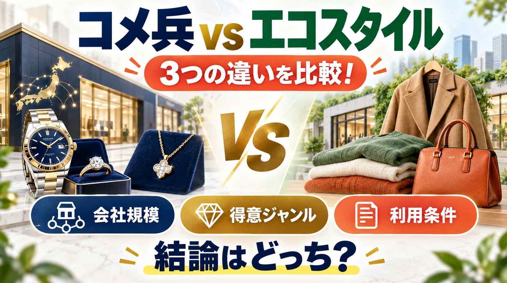 コメ兵とエコスタイルの違いを一覧で比較！ 結論はどっち？