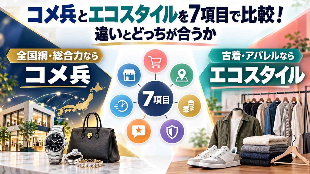 コメ兵とエコスタイルを7項目で比較！違いとどっちが合うか