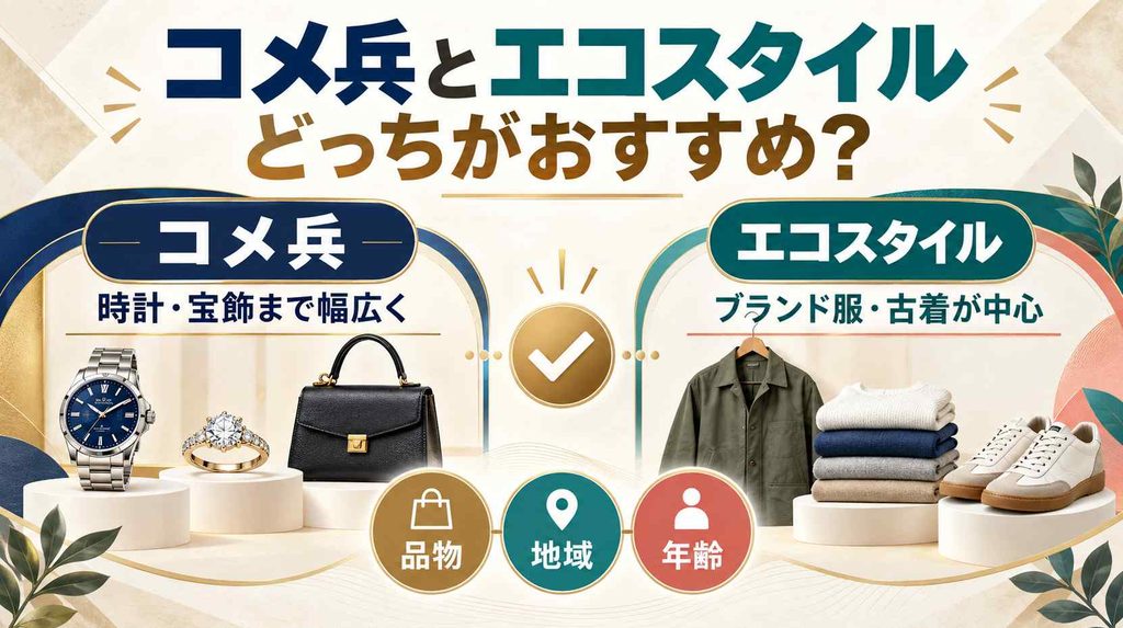 コメ兵とエコスタイルはどっちがおすすめ？ 違いで選び分け