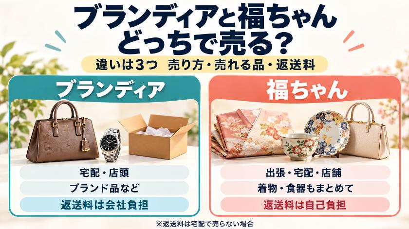 【比較】ブランディアと福ちゃんはどっち？ 違いは売り方・売れる品・返送料の3つ