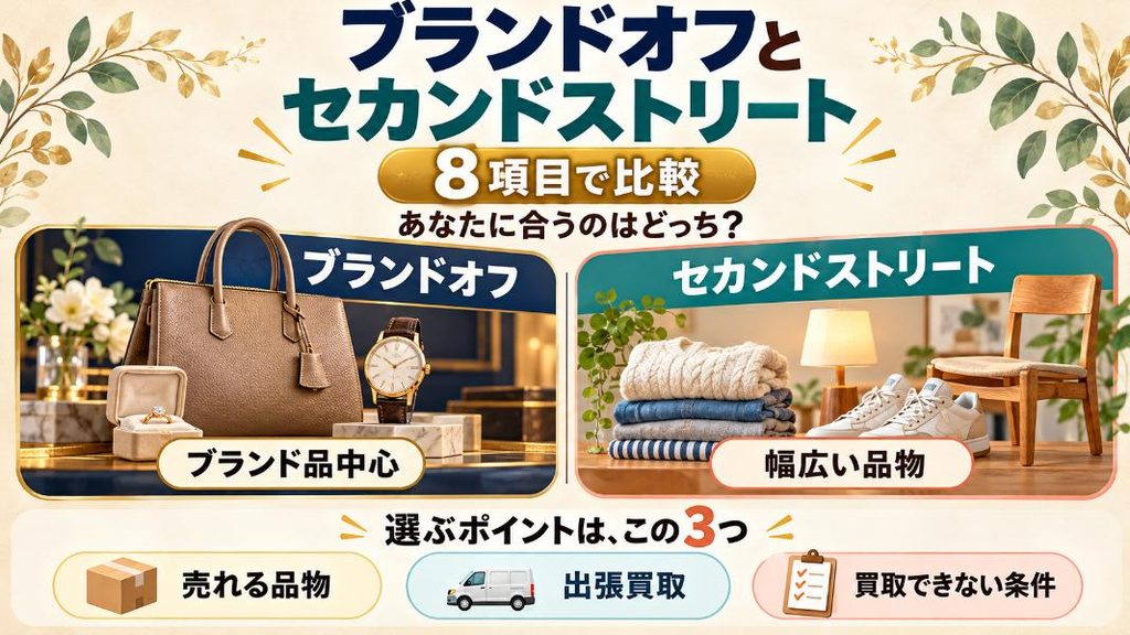 ブランドオフとセカンドストリートを8項目で比較:違いを見ればどっちが合うか分かる