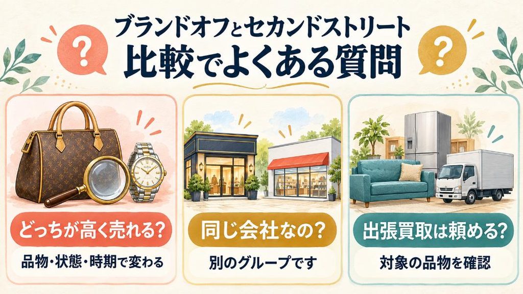 ブランドオフとセカンドストリートの比較でよくある質問