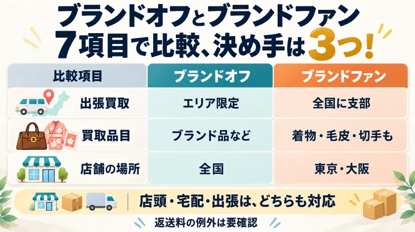 ブランドオフとブランドファンはどっち?比較すると大きな違いは3つ