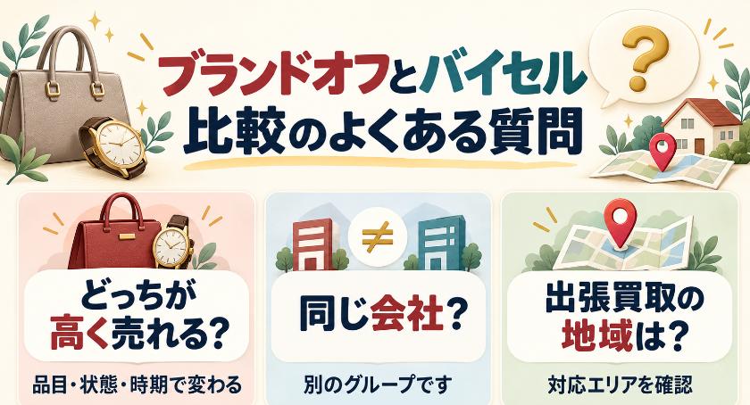 ブランドオフとバイセルの比較でよくある質問