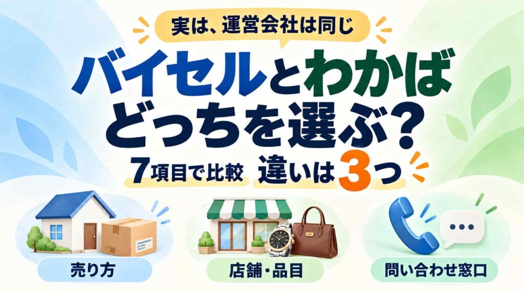 【比較】バイセルとわかばはどっち？ 実は運営が同じ、7項目で分かった違いは3つだけ