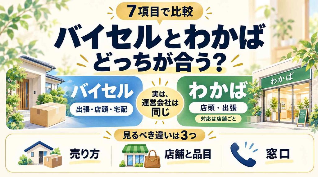 バイセルとわかばはどっち? 違いを7項目の表で比較してみた