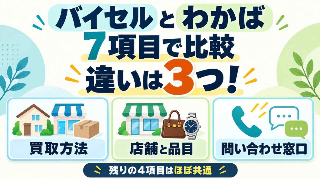 バイセルとわかばを7項目で比較!違いからどっちが合うかわかる