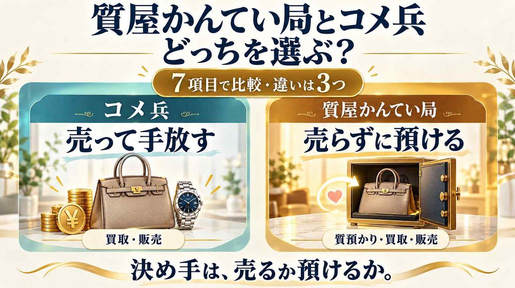 まとめ：売る人はコメ兵、預けたい人は質屋かんてい局から始めよう