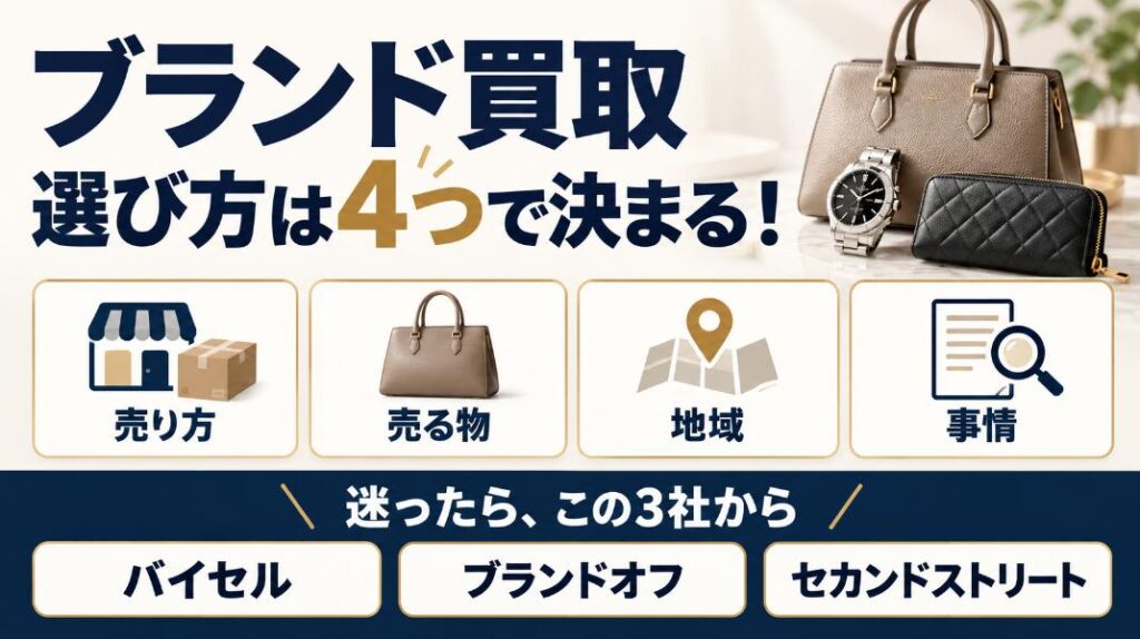 【結論】ブランド買取の選び方は4つで決まる！迷ったらこの3社から