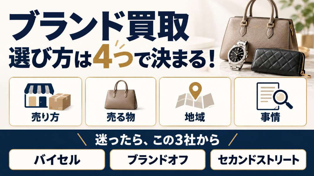 【結論】ブランド買取の選び方は4つで決まる！迷ったらこの3社から