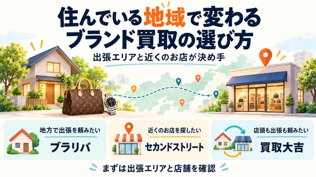 住んでいる地域で変わるブランド買取の選び方
