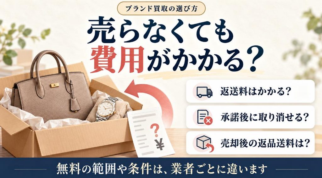 ブランド買取の選び方で見落としやすい、売らなかったときの費用