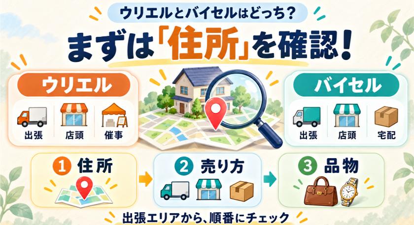 ウリエルとバイセルはどっち? 違いを比較すると、まず住所で分かれる