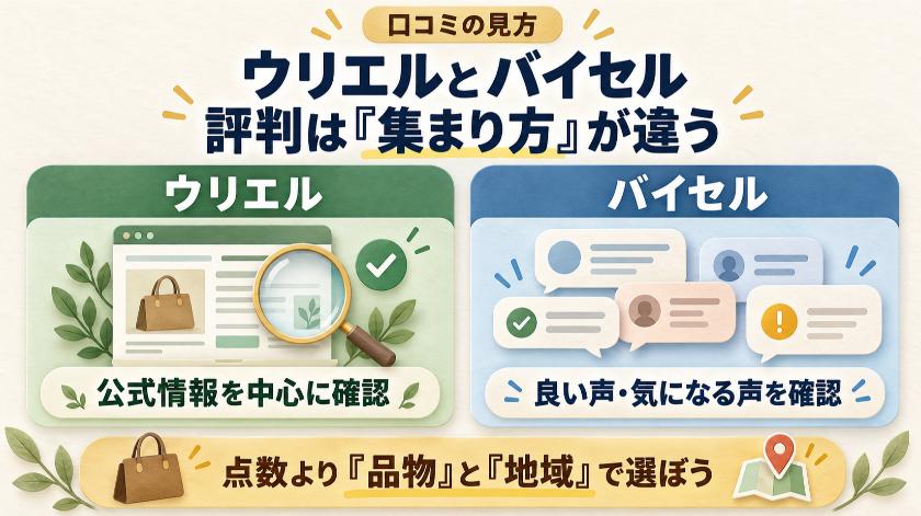 ウリエルとバイセルの評判は、口コミの集まり方から違う